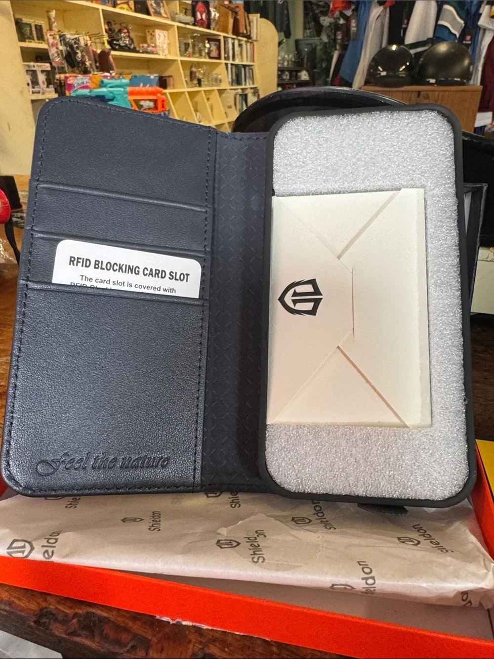 Shieldon Black RFID Blocking Phone Wallet Case iPhone 14